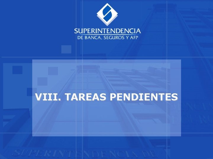 VIII. TAREAS PENDIENTES 