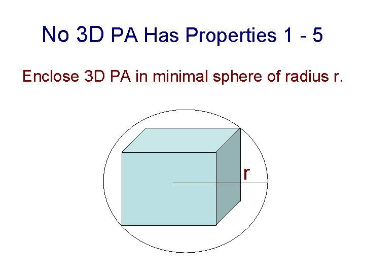 No 3 D PA Has Properties 1 - 5 Enclose 3 D PA in