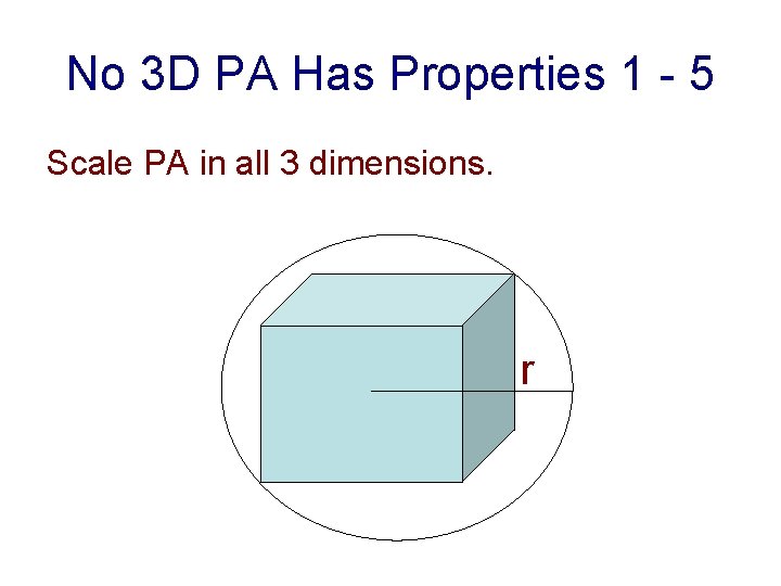 No 3 D PA Has Properties 1 - 5 Scale PA in all 3