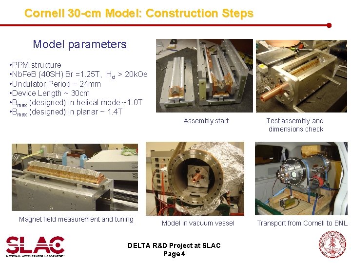 Cornell 30 -cm Model: Construction Steps Model parameters • PPM structure • Nb. Fe.