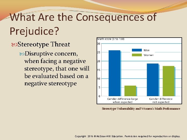 What Are the Consequences of Prejudice? Stereotype Threat Disruptive concern, when facing a negative