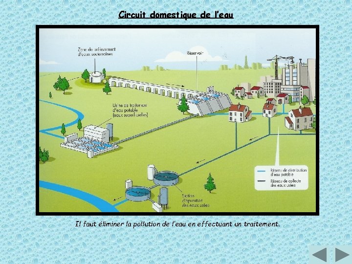 Circuit domestique de l’eau Il faut éliminer la pollution de l’eau en effectuant un