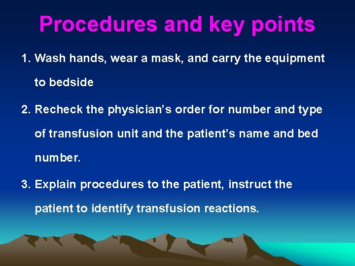 Procedures and key points 1. Wash hands, wear a mask, and carry the equipment