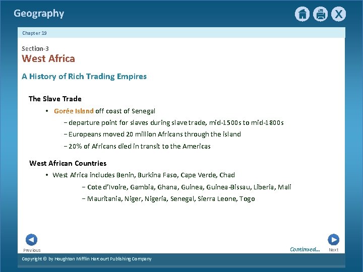 Geography Chapter 19 Section-3 West Africa A History of Rich Trading Empires The Slave