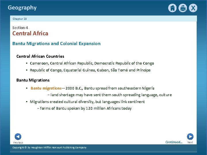 Geography Chapter 19 Section-4 4 Central Africa Bantu Migrations and Colonial Expansion Central African