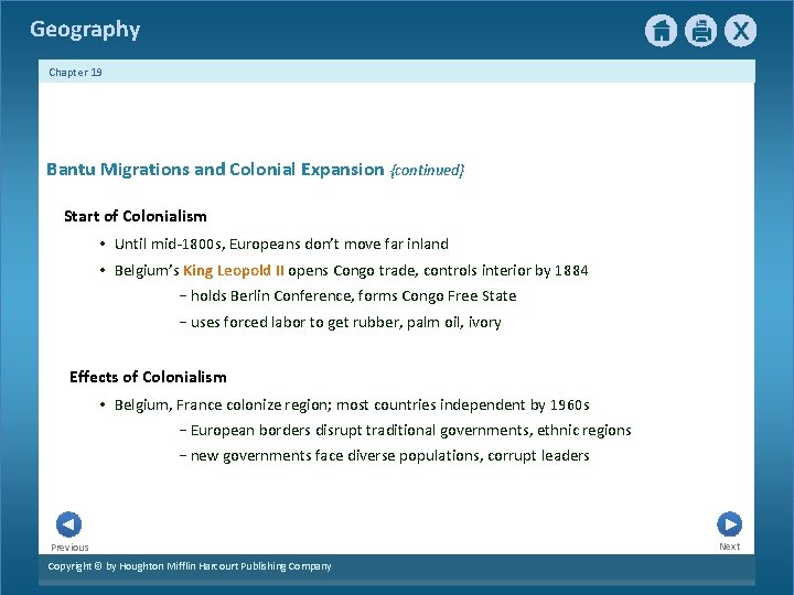 Geography Chapter 19 Bantu Migrations and Colonial Expansion {continued} Start of Colonialism • Until