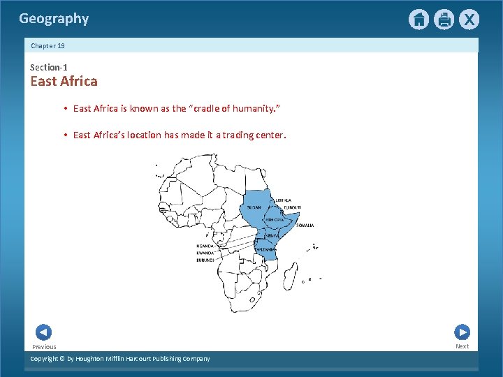 Geography Chapter 19 Section-1 East Africa • East Africa is known as the “cradle