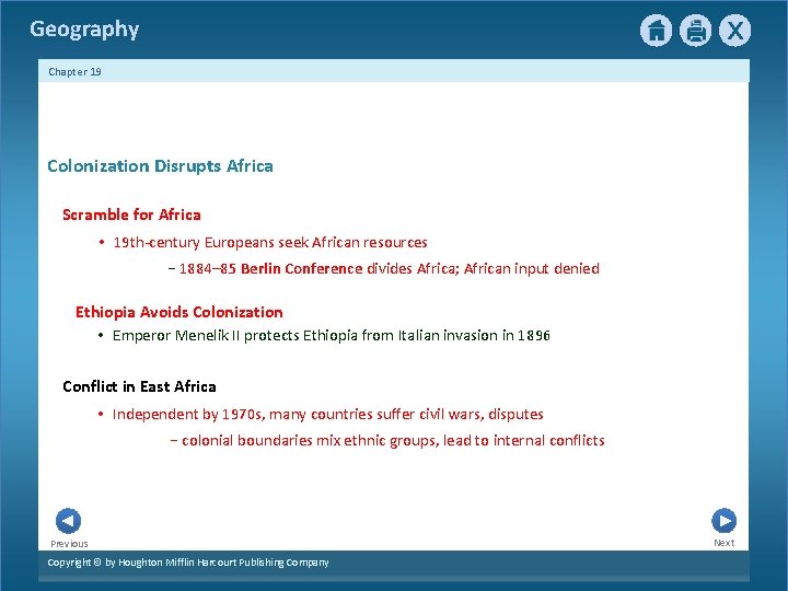 Geography Chapter 19 Colonization Disrupts Africa Scramble for Africa • 19 th-century Europeans seek