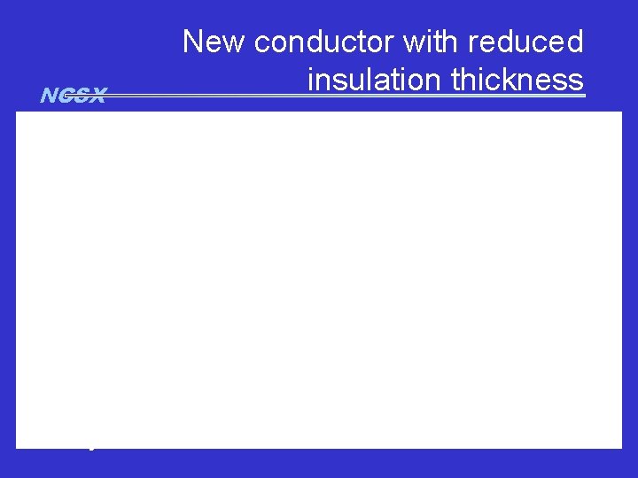 NCSX 30 July 2003 New conductor with reduced insulation thickness Reiersen - 14 NCSX 30 July 2003 New conductor with reduced insulation thickness Reiersen - 14