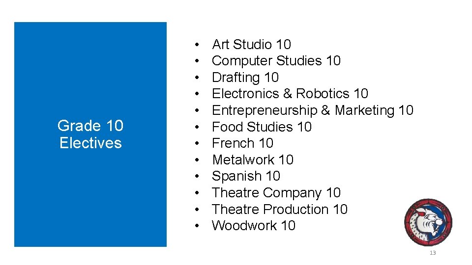 Grade 10 Electives • • • Art Studio 10 Computer Studies 10 Drafting 10