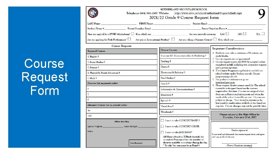 Course Request Form 22 