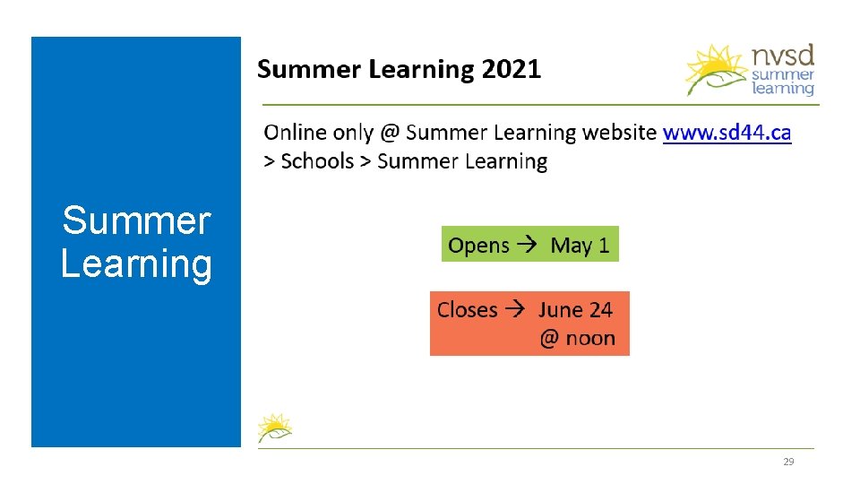 Summer Learning 29 