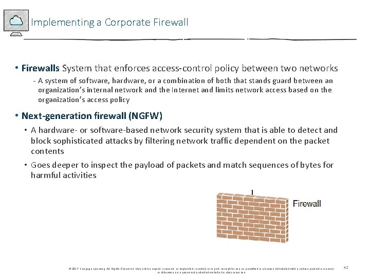 Implementing a Corporate Firewall • Firewalls System that enforces access-control policy between two networks