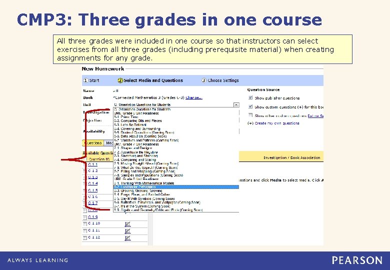 CMP 3: Three grades in one course All three grades were included in one