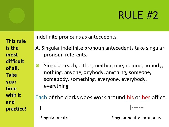 RULE #2 This rule is the most difficult of all. Take your time with