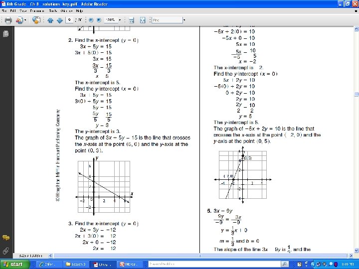 8 -3 Using Slopes and Intercepts 