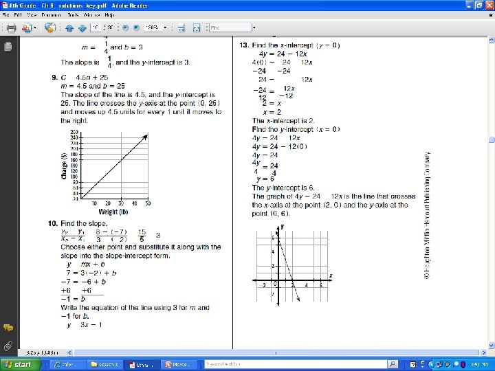 8 -3 Using Slopes and Intercepts 