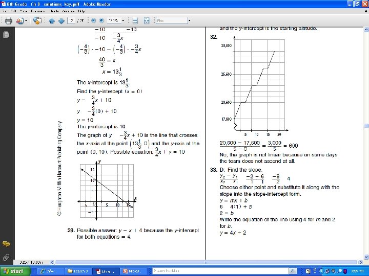 8 -3 Using Slopes and Intercepts 