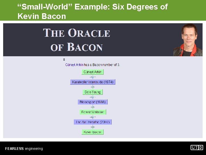 “Small-World” Example: Six Degrees of Kevin Bacon FEARLESS engineering 