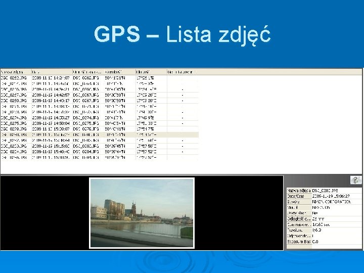 GPS – Lista zdjęć 