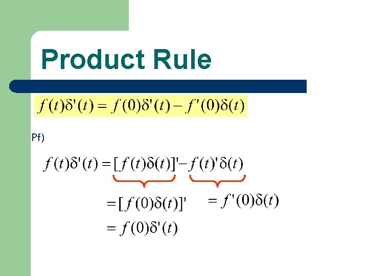 Product Rule Pf) 