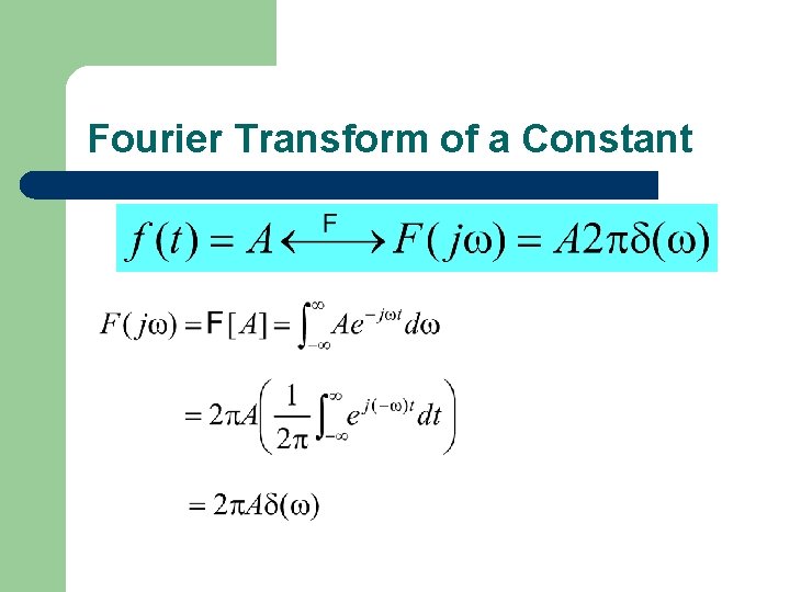 Fourier Transform of a Constant 