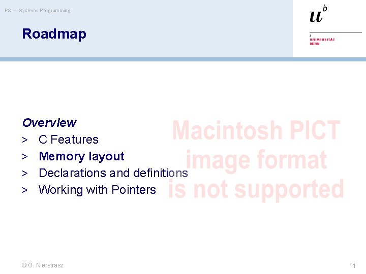 PS — Systems Programming Roadmap Overview > C Features > Memory layout > Declarations