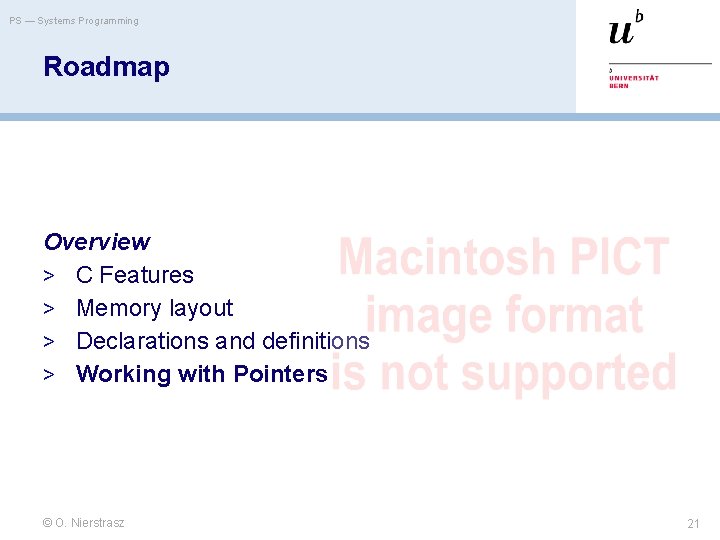 PS — Systems Programming Roadmap Overview > C Features > Memory layout > Declarations