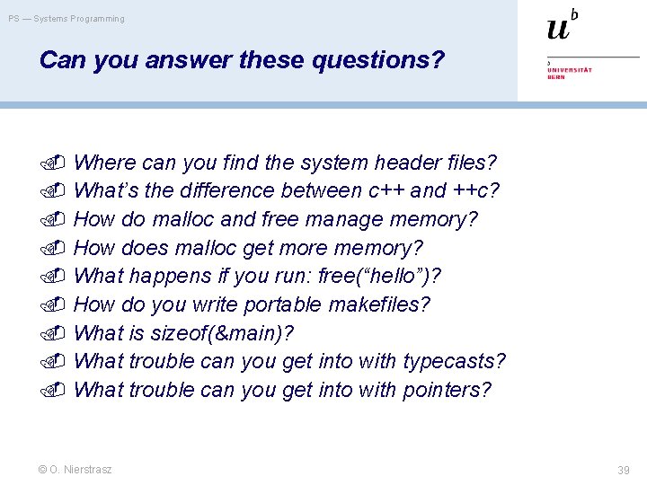 PS — Systems Programming Can you answer these questions? Where can you find the