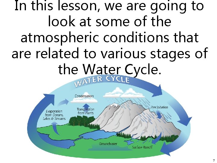 In this lesson, we are going to look at some of the atmospheric conditions