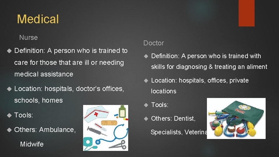 Medical Nurse Definition: A person who is trained to care for those that are