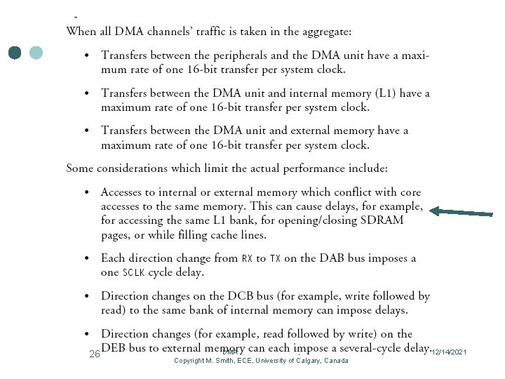 26 DMA , Copyright M. Smith, ECE, University of Calgary, Canada 12/14/2021 