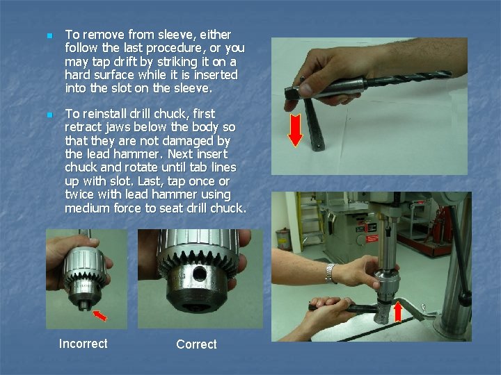 n n To remove from sleeve, either follow the last procedure, or you may