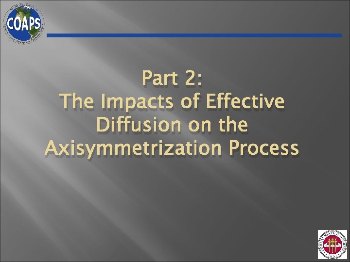 Part 2: The Impacts of Effective Diffusion on the Axisymmetrization Process Part 2: The Impacts of Effective Diffusion on the Axisymmetrization Process