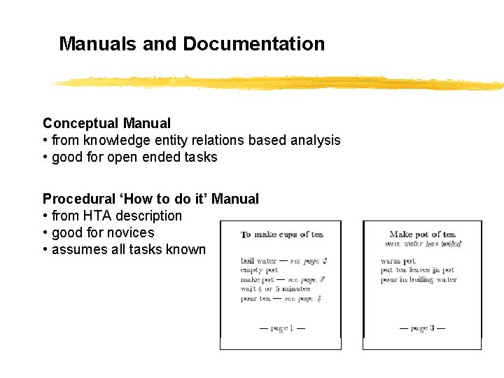 Manuals and Documentation Conceptual Manual • from knowledge entity relations based analysis • good