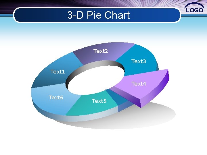 LOGO 3 -D Pie Chart Text 2 Text 3 Text 1 Text 4 Text