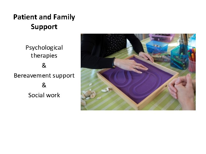 Patient and Family Support Psychological therapies & Bereavement support & Social work 