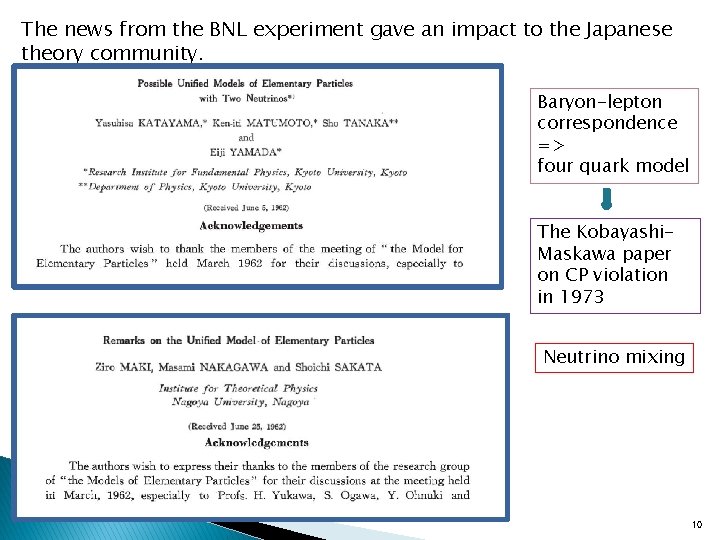 The news from the BNL experiment gave an impact to the Japanese theory community.