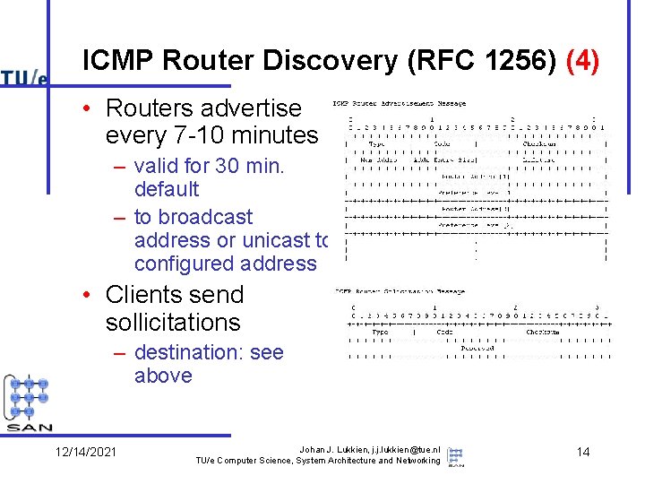ICMP Router Discovery (RFC 1256) (4) • Routers advertise every 7 -10 minutes –