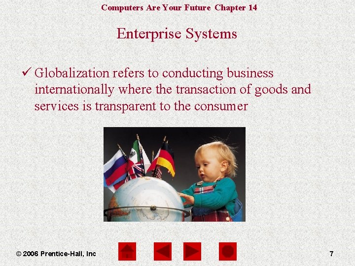 Computers Are Your Future Chapter 14 Enterprise Systems ü Globalization refers to conducting business