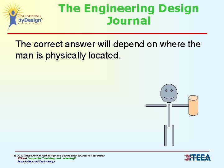 The Engineering Design Journal The correct answer will depend on where the man is