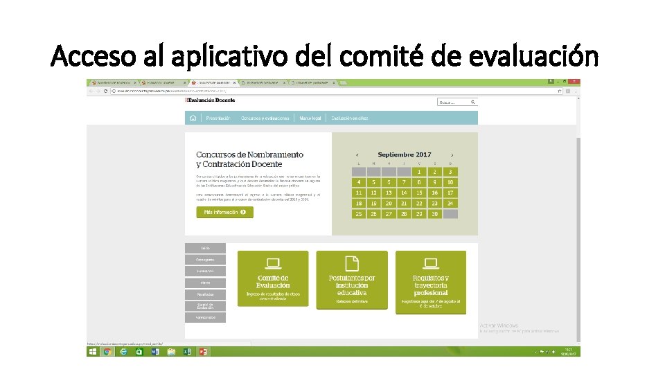 Acceso al aplicativo del comité de evaluación 