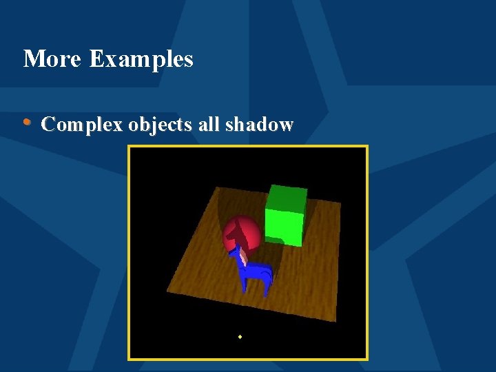 More Examples • Complex objects all shadow 
