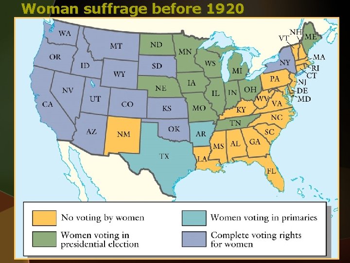 Woman suffrage before 1920 