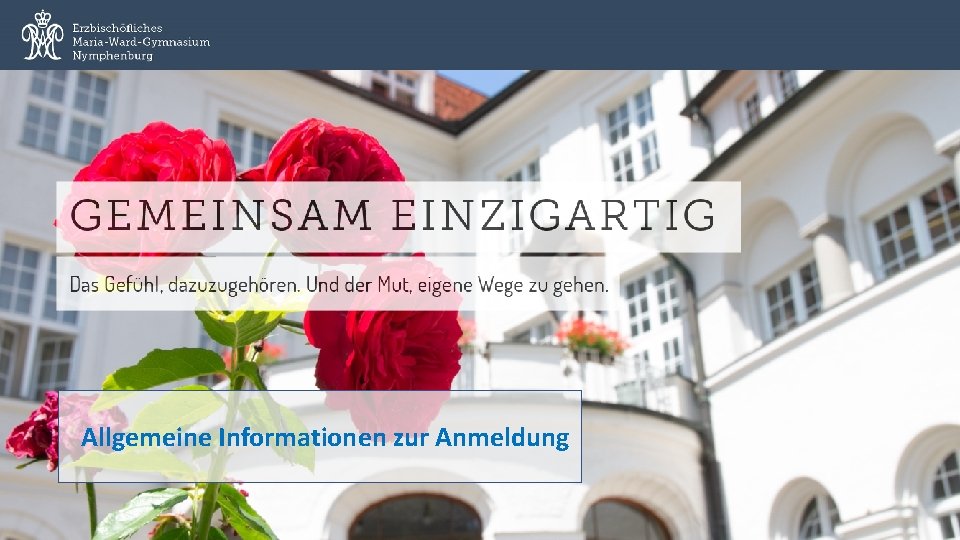 Allgemeine Informationen zur Anmeldung 