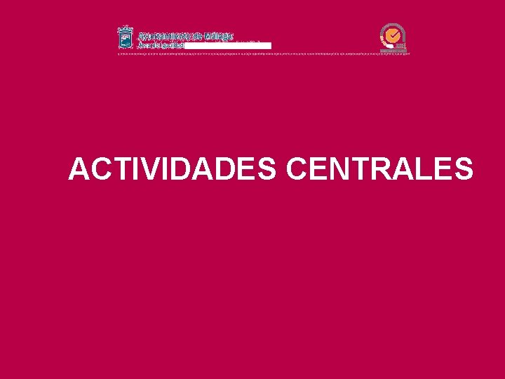 ACTIVIDADES CENTRALES 