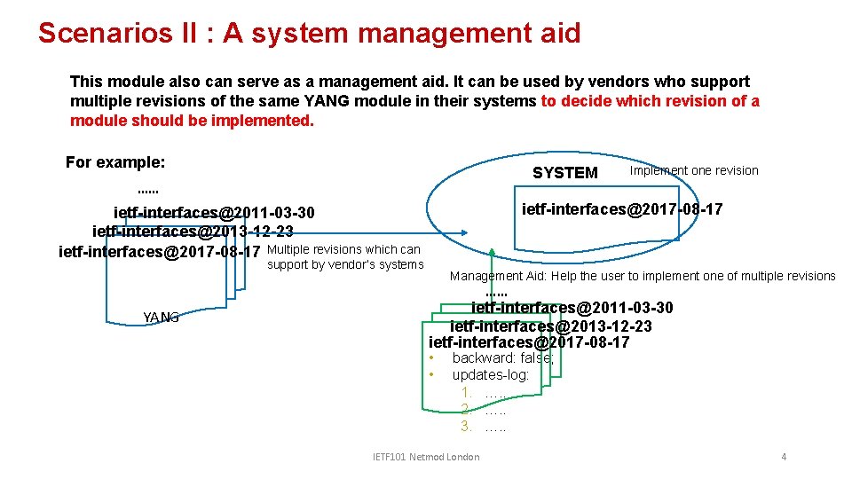 Scenarios II : A system management aid This module also can serve as a