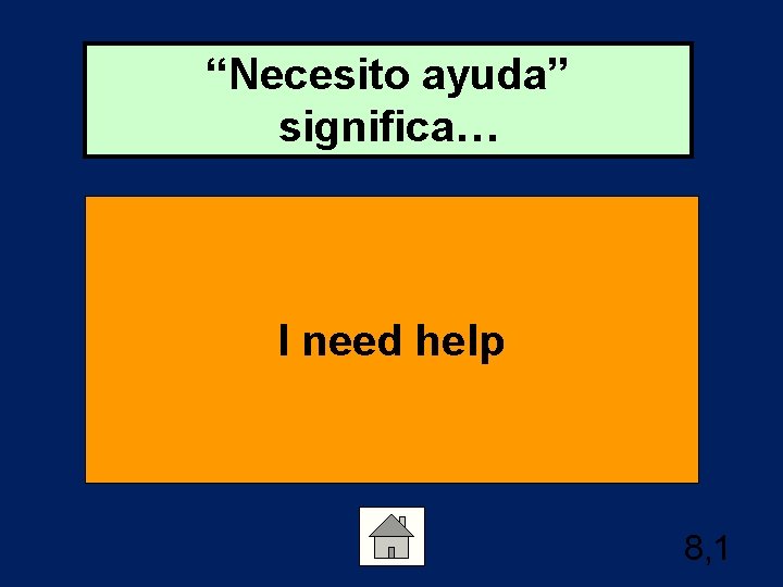 “Necesito ayuda” significa… I need help 8, 1 