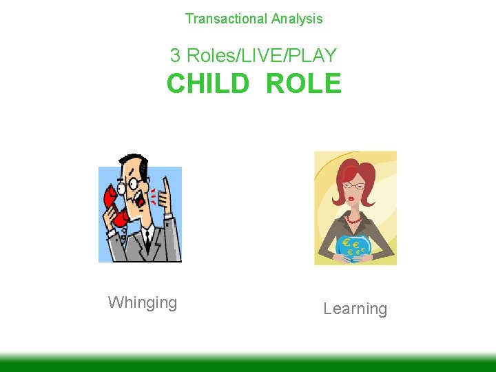 Transactional Analysis 3 Roles/LIVE/PLAY CHILD ROLE Whinging Learning 