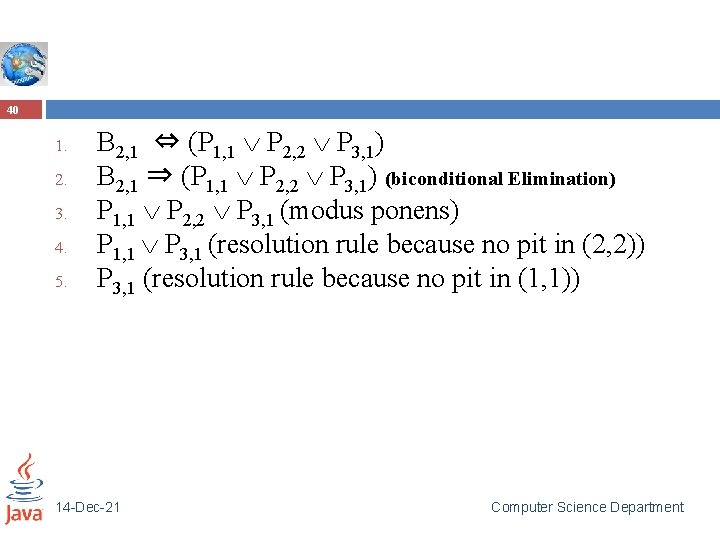 40 1. 2. 3. 4. 5. B 2, 1 ⇔ (P 1, 1 P